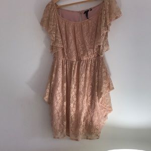 Pink Floral Lace Dress